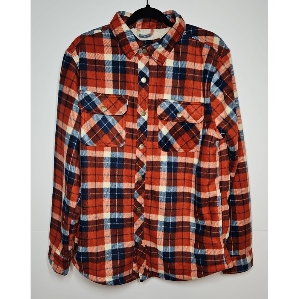 Lee Mens Sherpa Lined Red Plaid Flannel Jacket‎ Size Medium NWT